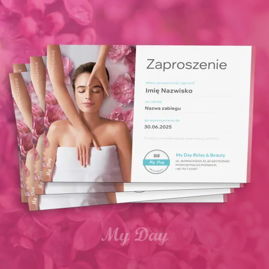 Voucher Karta Podarunkowa Zaproszenie My Day Thalgo Poznań - kwiatowe