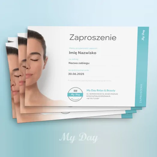 Voucher Karta Podarunkowa Zaproszenie My Day Thalgo Poznań - minimalistyczne
